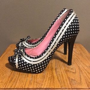 Not Rated Black Polka Dot Heels